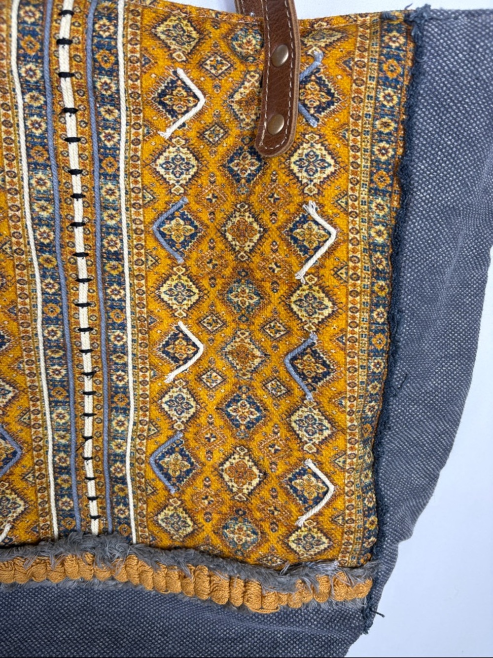 MYRA BAG NWT Bohemian Woven Tapestry Panel Buttercup Tote Shoulder Bag - Picture 3 of 8